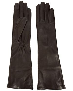 Handsome Stockholm Essentials Long Leather Gloves - Brown
