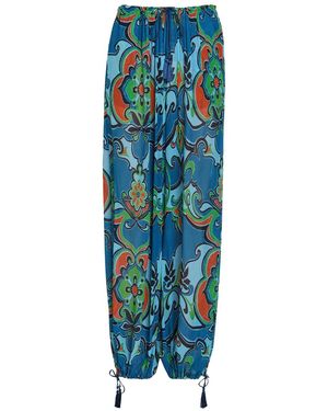 Etro Patterned Balloon-Leg Georgette Pants - Green