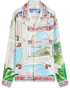 CASABLANCA Le Passage Printed Silk Shirt - Green