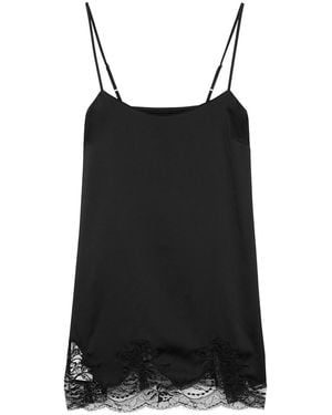 Fleur Of England Signature Silk-Blend Chemise - Black