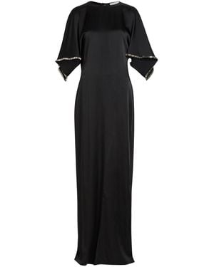 Stella McCartney Embellished Satin-Crepe Maxi Dress - Black