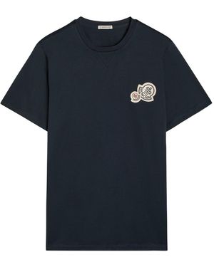 Moncler Logo-Appliquéd Cotton T-Shirt - Blue