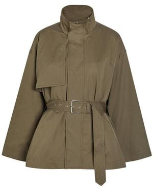 FRAME Belted Cotton Trench Jacket - Green