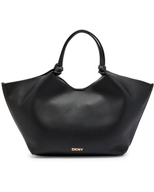 DKNY Paula Large Grained Leather Tote Bag - Black