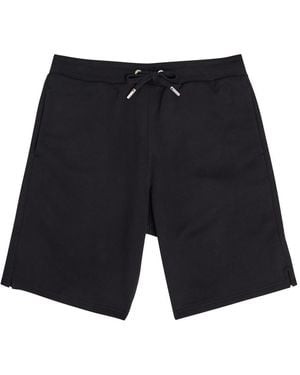 Ami Paris Logo-Embossed Cotton Shorts - Blue