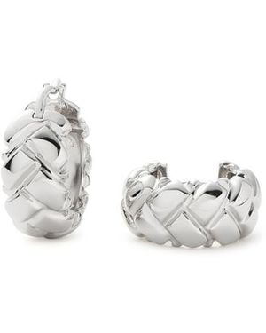Missoma X Lucy Williams Waffle Mini Rhodium-plated Hoop Earrings - White
