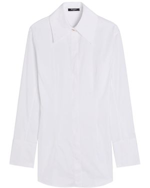 Balmain Fitted Cotton-Poplin Shirt - White