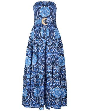 Borgo De Nor Juo Juo Printed Cotton Maxi Dress - Blue