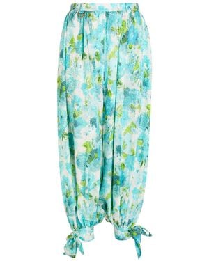 Chloé Printed Balloon-Leg Silk Trousers - Green