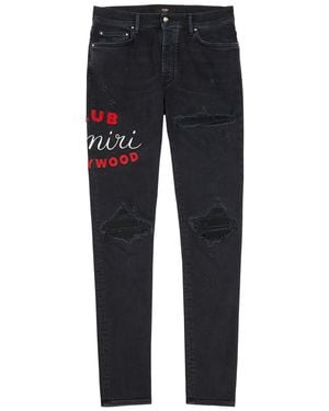 Amiri Club Mx1 Appliquéd Skinny Jeans - Blue