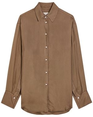 Rohe Checked Satin Shirt - Brown