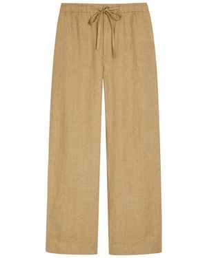 Polo Ralph Lauren Wide-Leg Linen Trousers - Natural