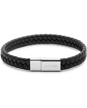 Paul Smith Braided Leather Bracelet - Black