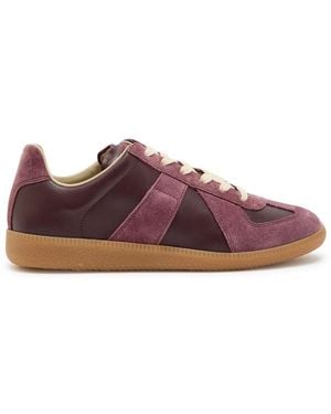 Maison Margiela Replica Paneled Leather Sneakers - Purple