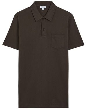 Sunspel Riviera Cotton Polo Shirt - Black