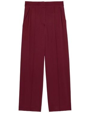 Jonathan Simkhai Kyra Pintuck Wide-Leg Satin Pants - Red