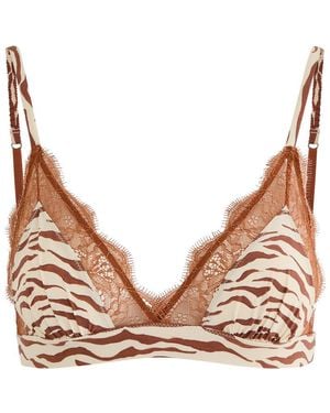 Love Stories Love Lace Zebra-Print Bra - Natural