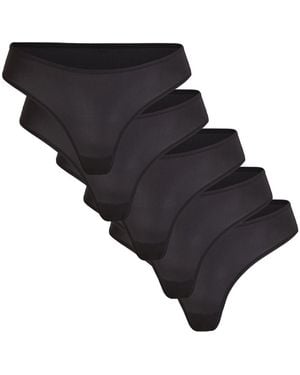 Skims Stretch-Jersey Thongs - Black