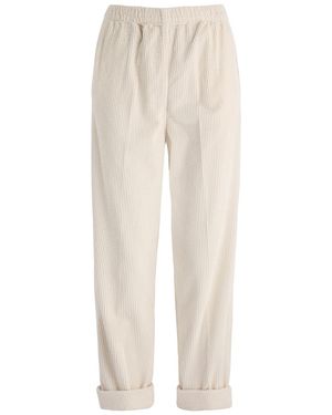 American Vintage Padow Cropped Corduroy Trousers - Natural