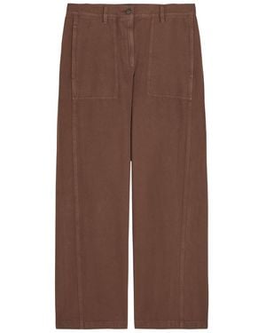 Eileen Fisher Wide-Leg Cotton Pants - Brown