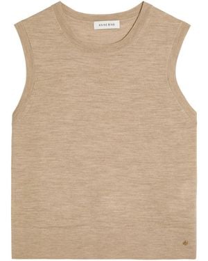 Anine Bing Moni Wool And Cashmere-Blend Tank - Natural