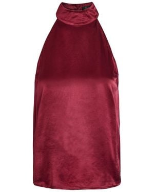 Rails Leah Halterneck Satin Top - Red