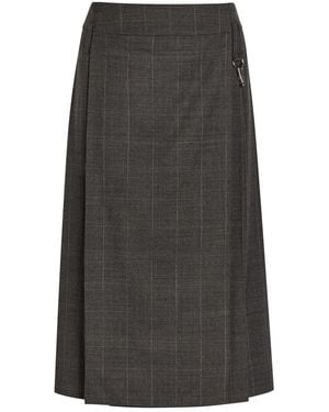 Simone Rocha Tailored Stretch-Wool Midi Wrap Skirt - Grey