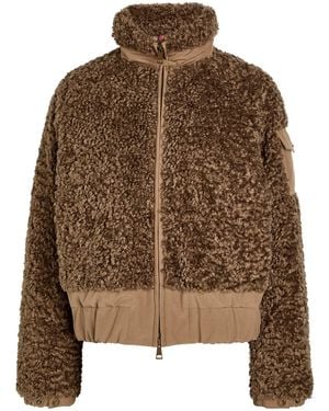 Moncler Coligny Padded Faux Fur And Shell Jacket - Brown