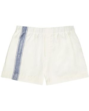 JW Anderson Jersey Striped Jacquard Linen Shorts - White