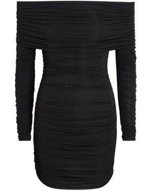 Ronny Kobo Kya Off-The-Shoulder Stretch-Mesh Mini Dress - Black