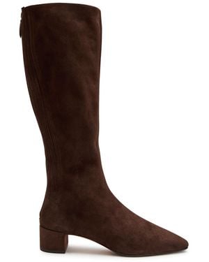 Aquazzura Saint Honore 35 Suede Knee-High Boots - Brown