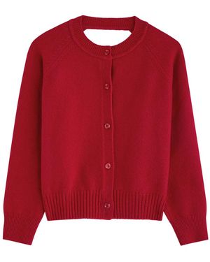 Simone Rocha Open-Back Wool-Blend Cardigan - Red