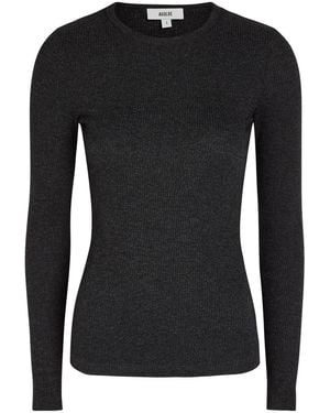 Agolde Delphi Long Sleeve Knit Top - Black