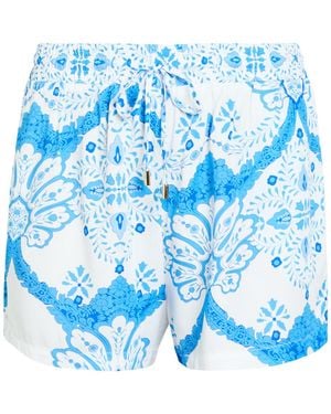 Melissa Odabash Annie Printed Woven Shorts - Blue