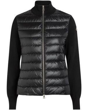 Moncler Padded Wool And Nylon Jacket - Black