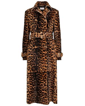 Nour Hammour Tate-Print Pony Hair Trench Coat - Multicolour