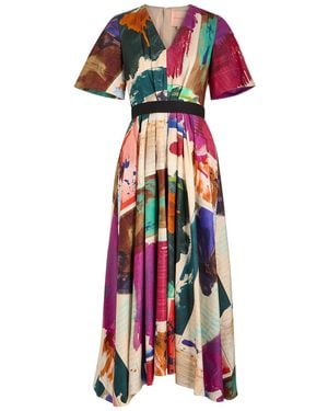 ROKSANDA Maite Printed Cotton Midi Dress - White