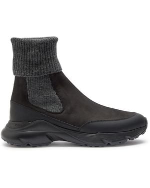 Tod's Sport Run Nubuck Ankle Boots - Black