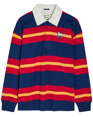 Mother The Huddle Striped Cotton Polo Shirt - Red