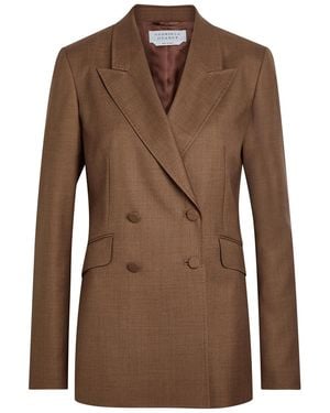 Gabriela Hearst Angela Double-Breasted Wool And Silk-Blend Blazer - Brown