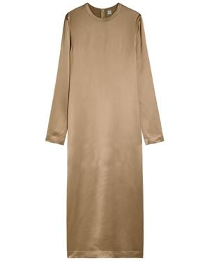 TOTEME Satin Midi Dress - Natural