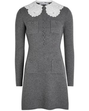 Self-Portrait Knit Mini Dress - Grey