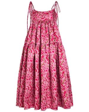 Sister Jane Primavera Floral-Jacquard Cloqué Midi Dress - Red