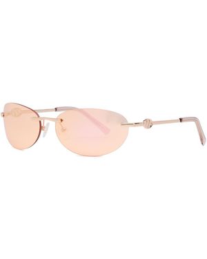 Le Specs Slinky Rimless Oval-Frame Sunglasses - Pink