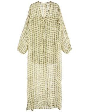 Cloe Cassandro Lea Printed Silk-Georgette Maxi Dress - White