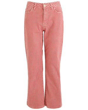 Damson Madder Kenny Gingham Straight-Leg Jeans - Red