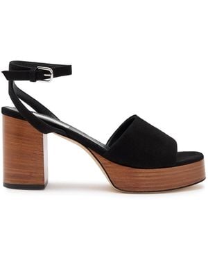TOTEME 90 Suede Platform Sandals - Black