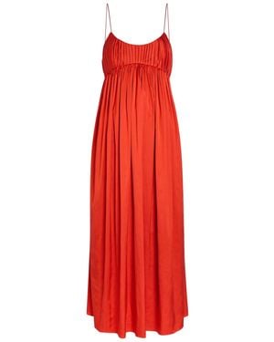 TOVE Katrine Stretch-Satin Midi Dress - Red