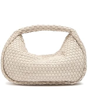 St. Agni Latice Weave Mini Bon Bon Leather Shoulder Bag - Natural