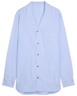 Moncler Logo-Appliquéd Cotton Shirt - Blue
